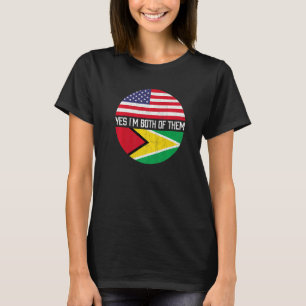 Half American Half Guyanese Usa Flag Family Herita T-Shirt