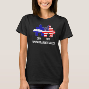 Half American Half Honduran Flag Combined Honduras T-Shirt