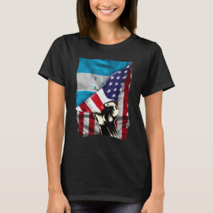 Half American Half Honduran ROOTS USA Flag Hondura T-Shirt