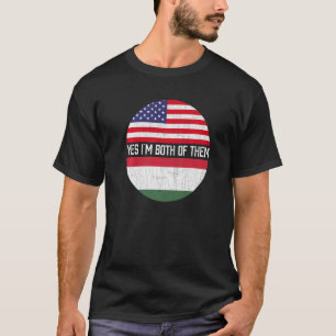 Half American Half Hungarian Usa Flag Family Herit T-Shirt