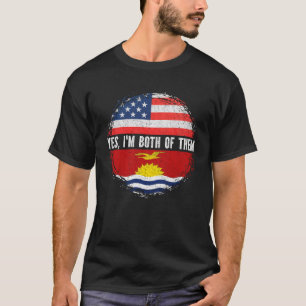 Half American Half I-Kiribati USA Flag Kiribati  T-Shirt