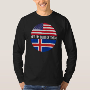 Half American Half Icelandic Usa Flag Family Herit T-Shirt