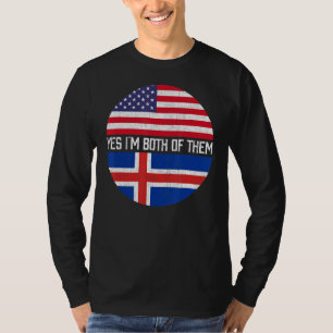Half American Half Icelandic Usa Flag Family Herit T-Shirt