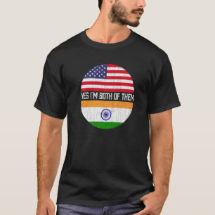 Half American Half Indian Usa Flag Family Heritage T-Shirt