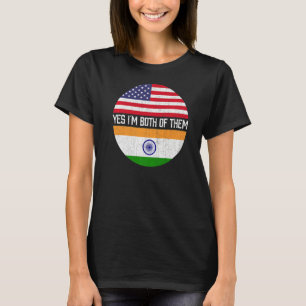 Half American Half Indian Usa Flag Family Heritage T-Shirt