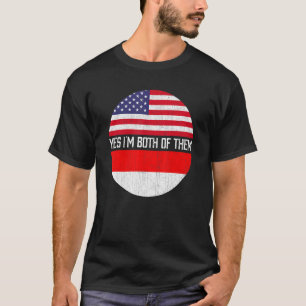 Half American Half Indonesian Usa Flag Family Heri T-Shirt