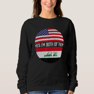 Half American Half Iraqi Usa Flag Family Heritage Sweatshirt
