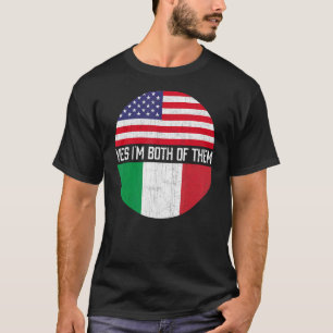 Half American Half Italian Usa Flag Family Heritag T-Shirt