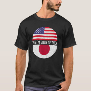 Half American Half Japanese Usa Flag Family Herita T-Shirt