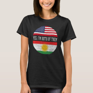 Half American Half Kurdish USA Flag Kurdistan Heri T-Shirt