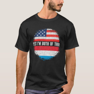 Half American Half Luxembourgish USA Flag  T-Shirt