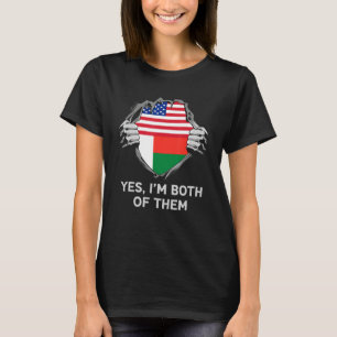 Half American Half Malagasy USA Madagascar Flag Me T-Shirt