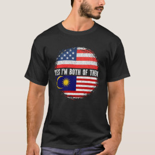 Half American Half Malaysian USA Flag Malaysia T-Shirt