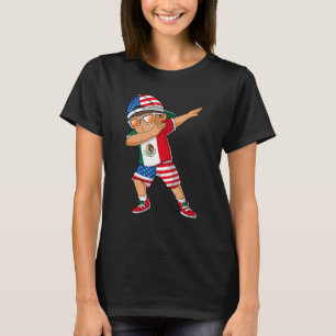 Half American Half Mexican Boy Kid Mexico Flag Pat T-Shirt