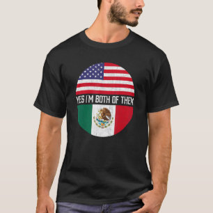 Half American Half Mexican Usa Flag Family Heritag T-Shirt