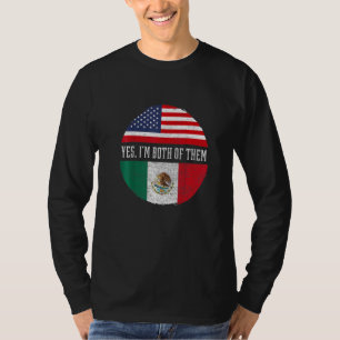 Half American Half Mexican USA Flag Mexico Heritag T-Shirt