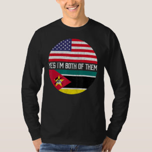 Half American Half Mozambican Usa Flag Family Heri T-Shirt