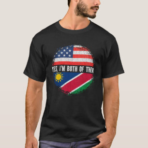 Half American Half Namibian USA Flag Namibia T-Shirt