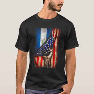 Half American Half Nicaragua Flag Hand Nicaraguan T-Shirt