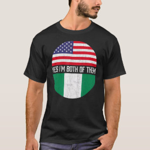 Half American Half Nigerian Usa Flag Family Herita T-Shirt