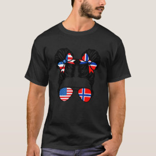 Half American Half Norwegian Girl USA Norway Flag T-Shirt