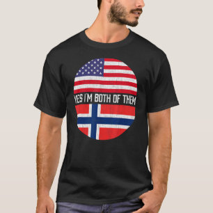Half American Half Norwegian Usa Flag Family Herit T-Shirt