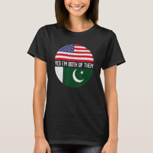 Half American Half Pakistani Usa Flag Family Herit T-Shirt