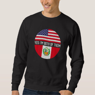 Half American Half Peruvian Usa Flag Family Herita Sweatshirt