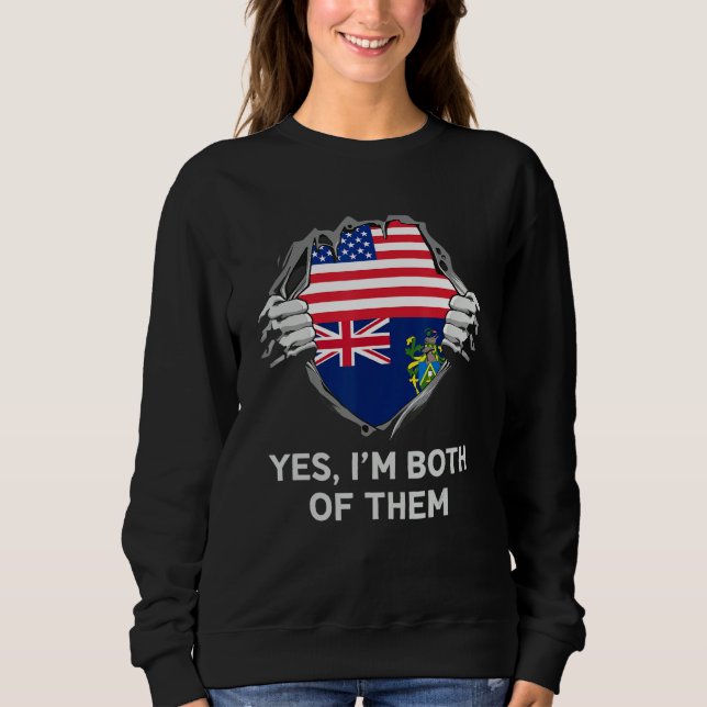 Half American Half Pitcairn Islander USA Pitcairn  Sweatshirt (Front)