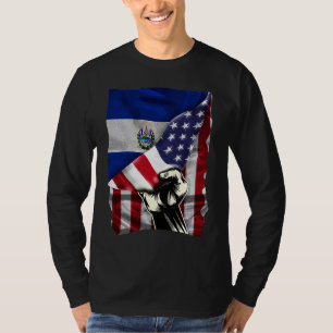 Half American Half Salvadoran ROOTS USA Flag El Sa T-Shirt