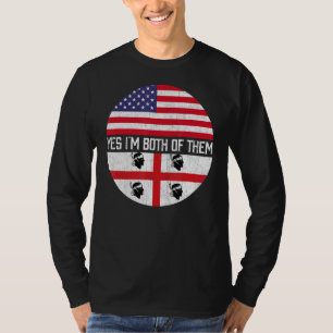 Half American Half Sardinian Usa Flag Family Herit T-Shirt