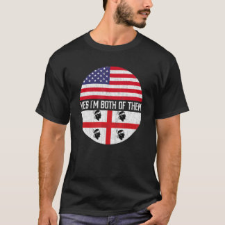 Half American Half Sardinian Usa Flag Family Herit T-Shirt