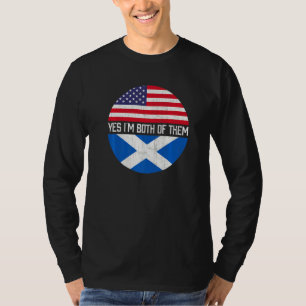 Half American Half Scottish Usa Flag Family Herita T-Shirt