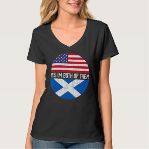 Half American Half Scottish Usa Flag Family Herita T-Shirt