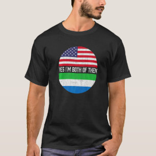 Half American Half Sierra Leonean Usa Flag Family  T-Shirt