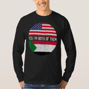 Half American Half Sudanese Usa Flag Family Herita T-Shirt