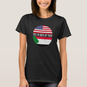 Half American Half Sudanese Usa Flag Family Herita T-Shirt