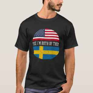 Half American Half Swedish USA Flag Sweden Heritag T-Shirt