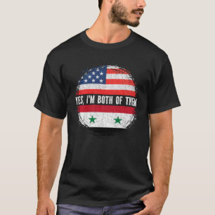 Half American Half Syrian USA Flag Syria Heritage T-Shirt