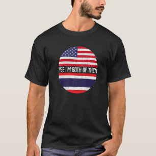 Half American Half Thai Usa Flag Family Heritage T-Shirt