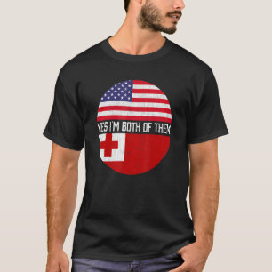 Half American Half Tongan Usa Flag Family Heritage T-Shirt