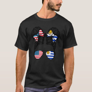 Half American Half Uruguayan Girl USA Uruguay Flag T-Shirt
