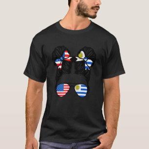 Half American Half Uruguayan Girl USA Uruguay Flag T-Shirt