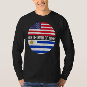 Half American Half Uruguayan Usa Flag Family Herit T-Shirt