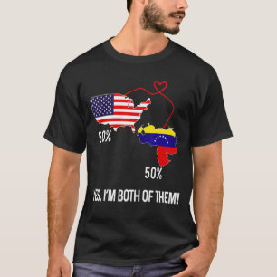 Half American Half Venezuelan Flag Combined USA Ch T-Shirt