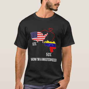 Half American Half Venezuelan Flag Combined USA Ch T-Shirt
