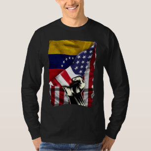 Half American Half Venezuelan ROOTS USA Flag Venez T-Shirt