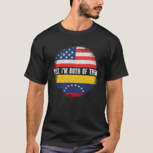 Half American Half Venezuelan USA Flag Venezuela T-Shirt