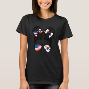 Half American South Korean Girl USA South Korea Fl T-Shirt