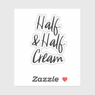 Half and Half Cream Storage Sticker